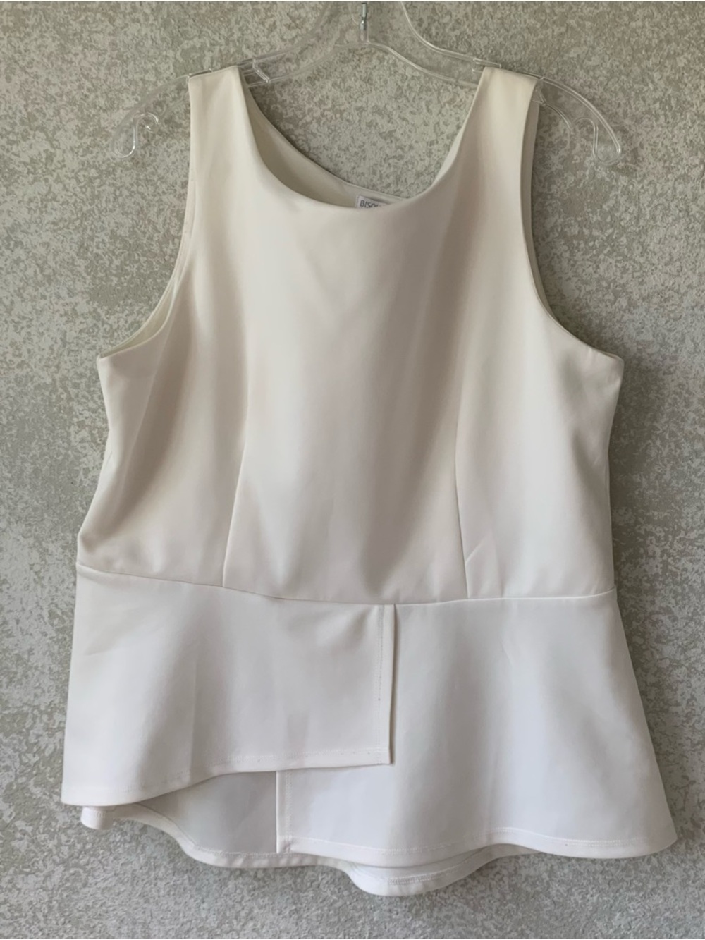 Bisou Bisou Women's XL  Cream Sleeveless Peplum Tank Top